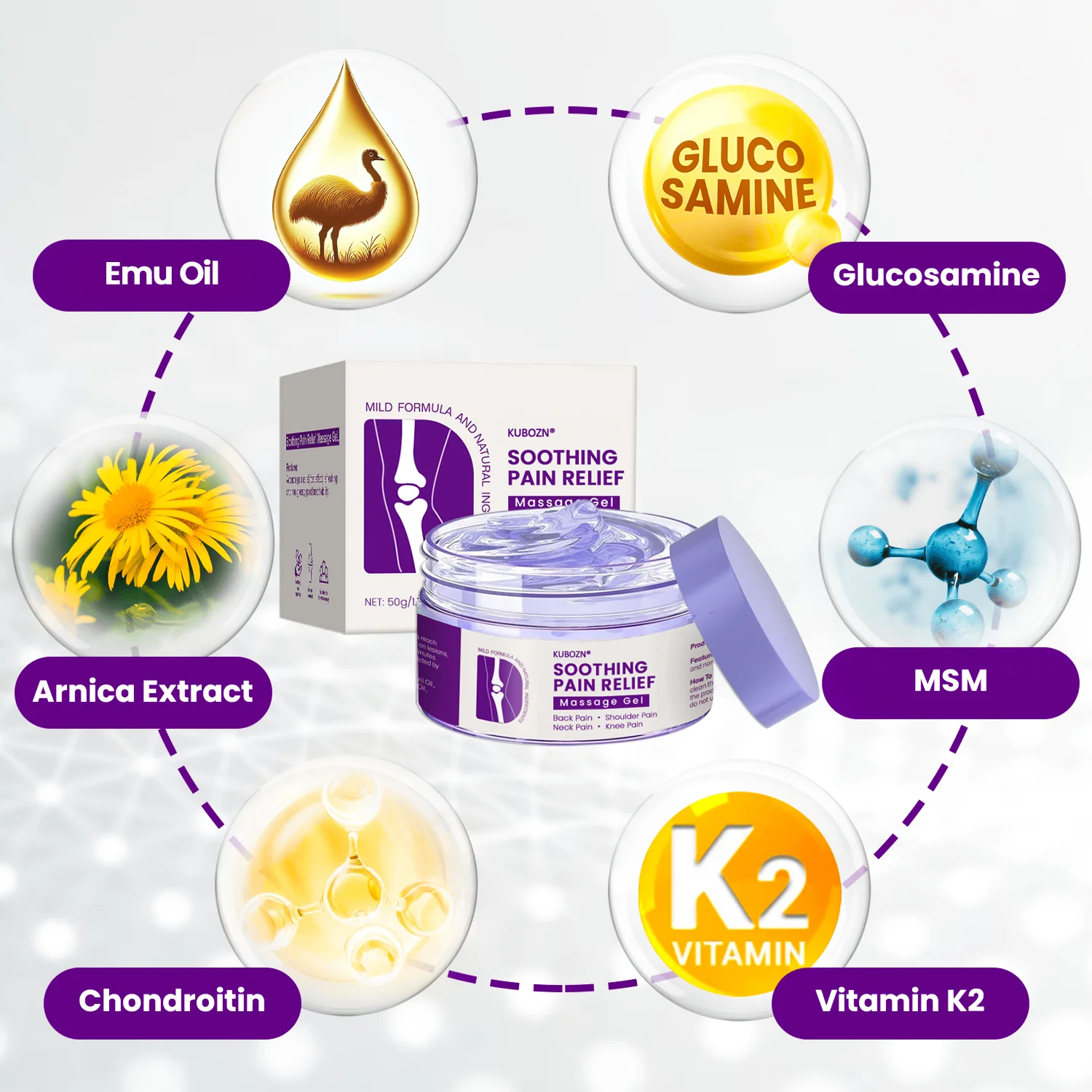 KUBOZN® Turmeric & Emu Oil Arthritis Soothing Pain Relief Massage Gel - Image 4